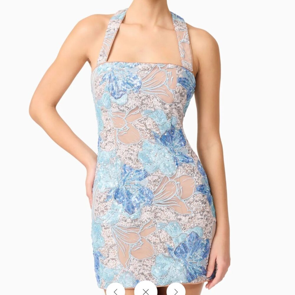 Leonie Sequin Mini Dress in Blue